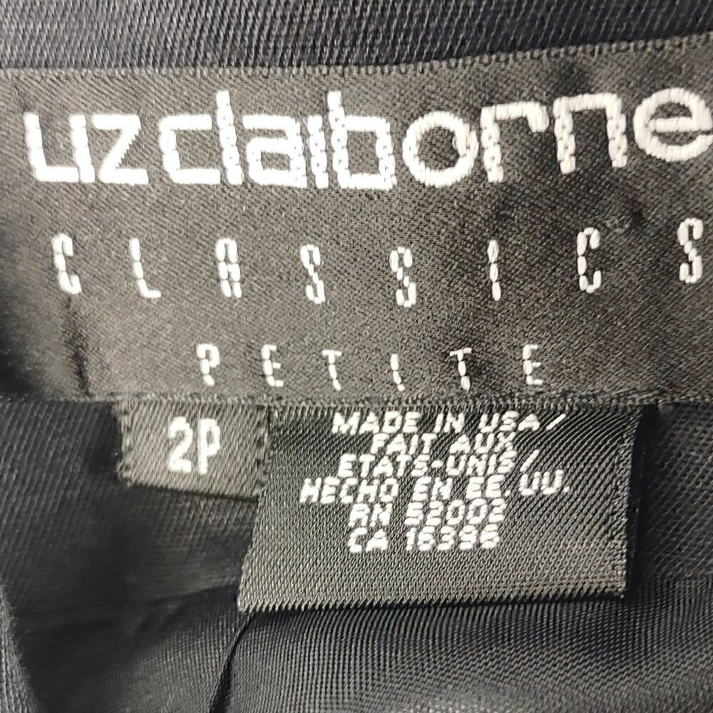Liz Claiborne Petite Classics Three Button Black Blazer Size 2P - Picture 11 of 13